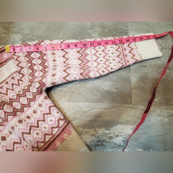 Twik by Simons short cardigan. Buttons. Long sleeves. Fair Isle / Nordic. Size L - Picture 9 of 9